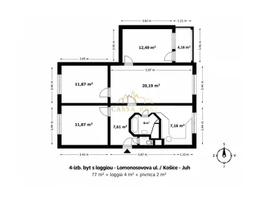 Na predaj 4-izbový byt, 83 m², Košice-Juh, Lomonosovova 4