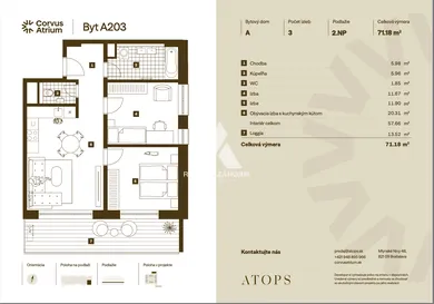 Na predaj 3-izbový byt, 58 m², Malacky, Na Majeri