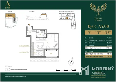 Na predaj 1-izbový byt, 41 m², Trnava, Orolská