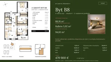 Na predaj 3-izbový byt, 67 m², Bratislava-Karlova Ves