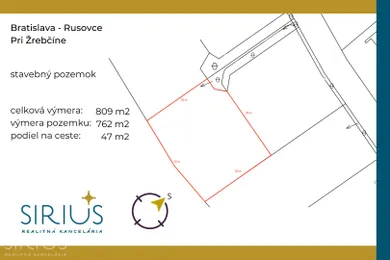 Na predaj pozemok, 809 m², Bratislava-Rusovce