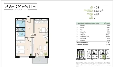 Byty na predaj 2-izbový, Bratislava-Nové Mesto · €256 990