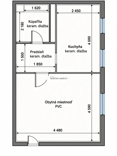Na predaj 1-izbový byt, 37 m², Bratislava-Petržalka, Fedinova