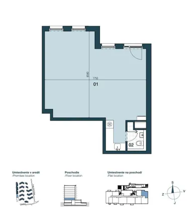 Na prenájom objekt, 52 m², Bratislava-Ružinov, Hraničná