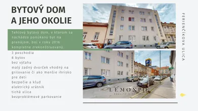 Na prenájom 2-izbový byt, 36 m², Bratislava-Staré Mesto, Ferienčíkova