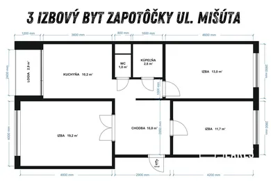 Na prenájom 3-izbový byt, 70 m², Prievidza, A. Mišúta