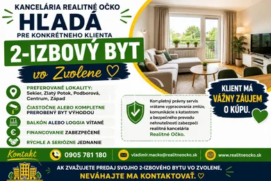 Mieszkania na sprzedaż, 2-pokojowe, Zvolen · €1