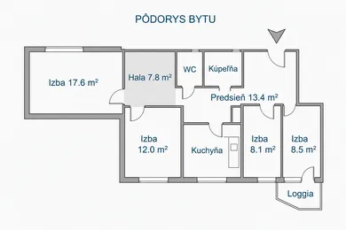 Na predaj 4-izbový byt, 80 m², Bratislava-Devínska Nová Ves