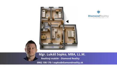 Mieszkania na sprzedaż, 4-pokojowe, Košice-Juh · €235 000