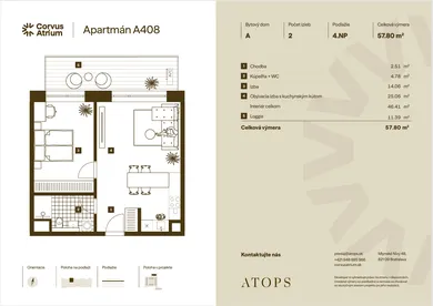 Na predaj 2-izbový byt, 58 m², Malacky, Na Majeri