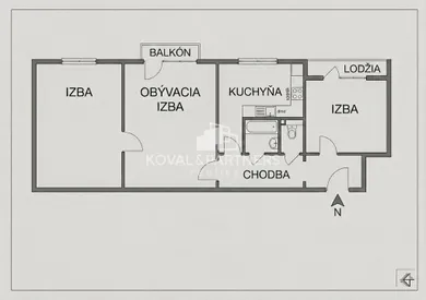 Na predaj 3-izbový byt, 68 m², Nitra, Štúrova