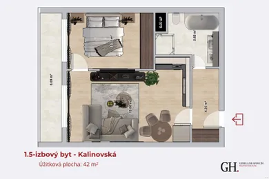 Na predaj 2-izbový byt, 42 m², Košice-Dargovských hrdinov, Kalinovská