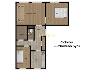 Na prenájom 3-izbový byt, Humenné, Mierová