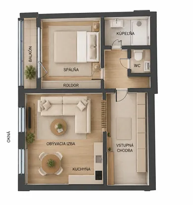 Na predaj 2-izbový byt, 70 m², Bratislava-Karlova Ves