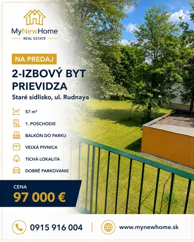 Mieszkania na sprzedaż, 2-pokojowe, Prievidza · €90 000