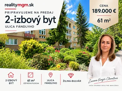 Mieszkania na sprzedaż, 2-pokojowe, Žilina · €189 000