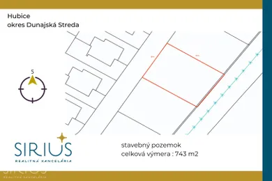 Na predaj pozemok, 743 m², Hubice
