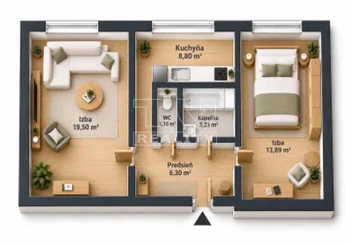 Na predaj 2-izbový byt, 53 m², Bratislava-Rača