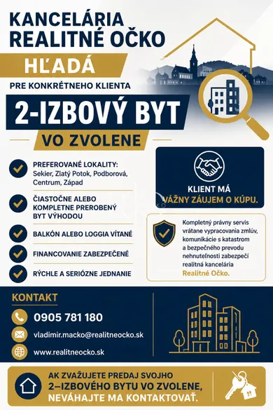 Na predaj byt v Zvolen · €1 · Čiastočná rekonštrukcia