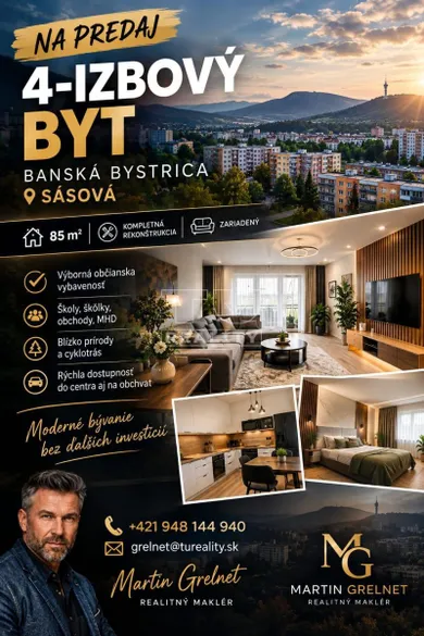 Eladó lakások, 4-szobás, Banská Bystrica · €259 000