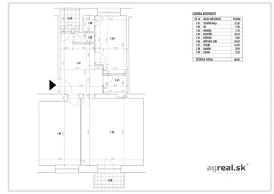 Na predaj 2-izbový byt, 68 m², Bratislava-Staré Mesto, Svoradova