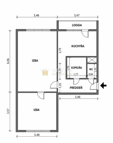Na predaj 2-izbový byt, 48 m², Holíč