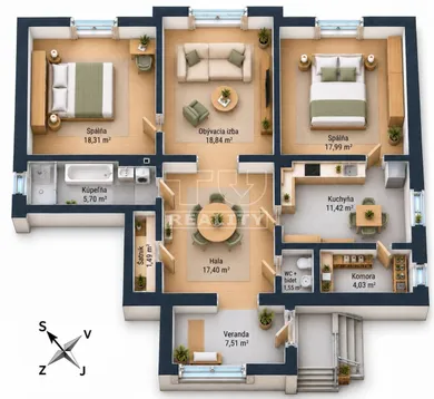 Na prenájom 4-izbový byt, 102 m², Pezinok