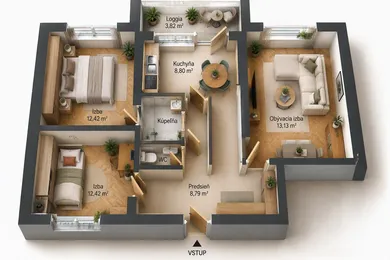 Na predaj 3-izbový byt, 70 m², Bratislava-Dúbravka, Saratovská