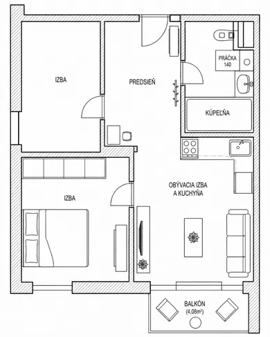 Na prenájom 2-izbový byt, 55 m², Poprad, Štefánikova