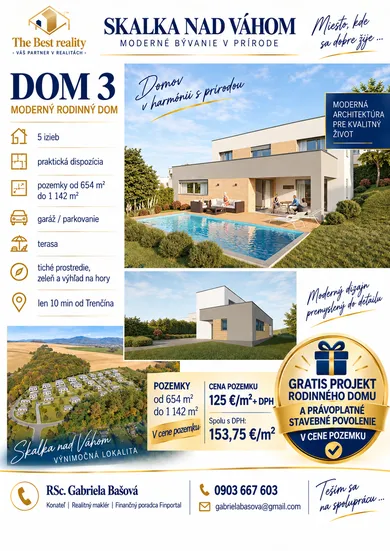 Na predaj pozemok, 142 m², Skalka nad Váhom