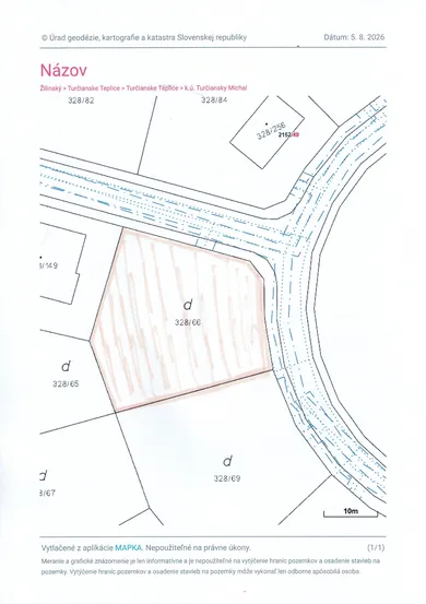 Na predaj pozemok, 834 m², Turčianske Teplice, Zorkovce sever