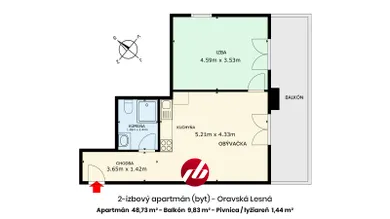 Na predaj 2-izbový byt, 49 m², Oravská Lesná