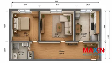 Na predaj 2-izbový byt, 60 m², Košice-Staré Mesto, Zimná