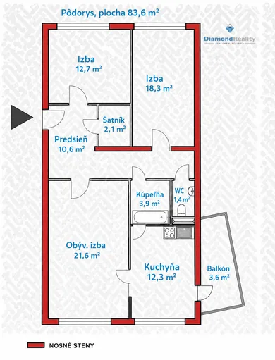 Na predaj 3-izbový byt, 69 m², Košice-Juh, Užhorodská