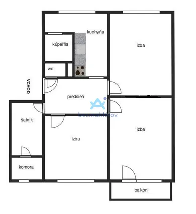 Na predaj 3-izbový byt, 74 m², Bratislava-Staré Mesto, Gregorovej