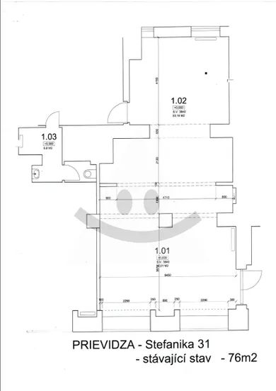 Na predaj komerčné, 79 m², Prievidza, M. R. Štefánika