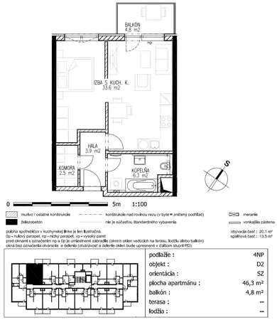 Na prenájom 2-izbový byt, 51 m², Bratislava-Ružinov, Jégého