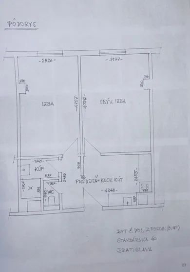 Na predaj byt v Bratislava-Vrakuňa · €92 990 · Pôvodný stav