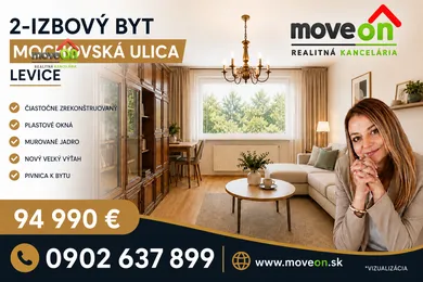 Mieszkania na sprzedaż, 2-pokojowe, Levice · €94 990