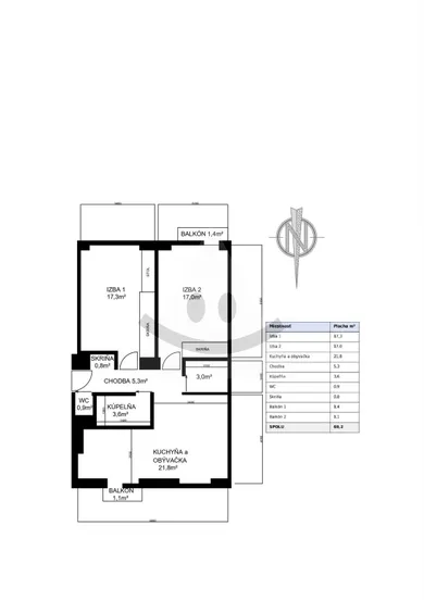 Na predaj 3-izbový byt, 70 m², Zvolen