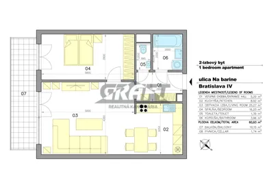 Na prenájom 2-izbový byt, 61 m², Bratislava-Lamač, Na barine