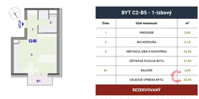 Na predaj 1-izbový byt, 35 m², Košice-Západ, Ipeľská