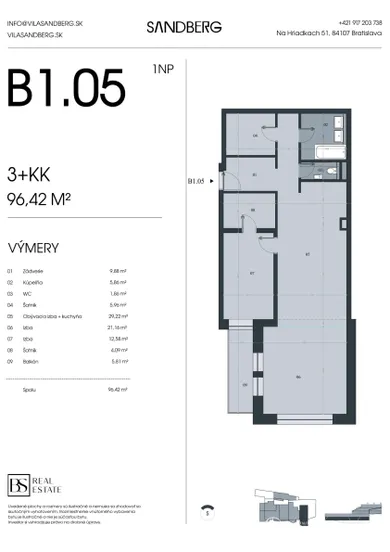 Na predaj 3-izbový byt, 94 m², Bratislava-Devínska Nová Ves