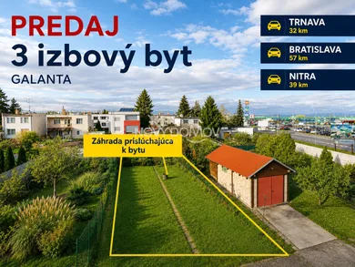 Apartments for sale, 3-room in Galanta · €164,000