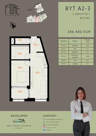 Na predaj 2-izbový byt, 50 m², Zvolen, Dukelských hrdinov