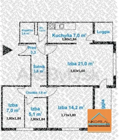 Apartments for sale, 4-room in Bratislava-Ružinov · €298,900