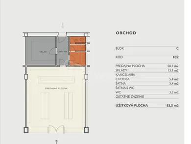 Na prenájom komerčné, 58 m², Trenčín, Legionárska