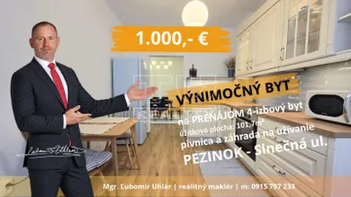 Byty na prenájom 4-izbový, Pezinok · €1 000