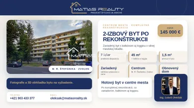 Квартири на продаж, 2-кімнатні, Zvolen · €145 000