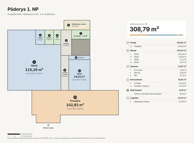 Na prenájom komerčné, 308 m², Bratislava-Petržalka, Mánesovo nám.